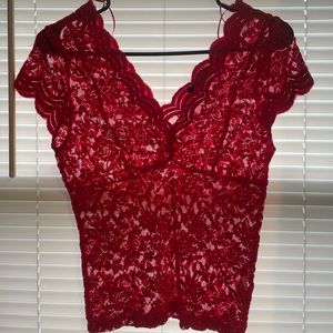 Forever 21 Red Lace Top